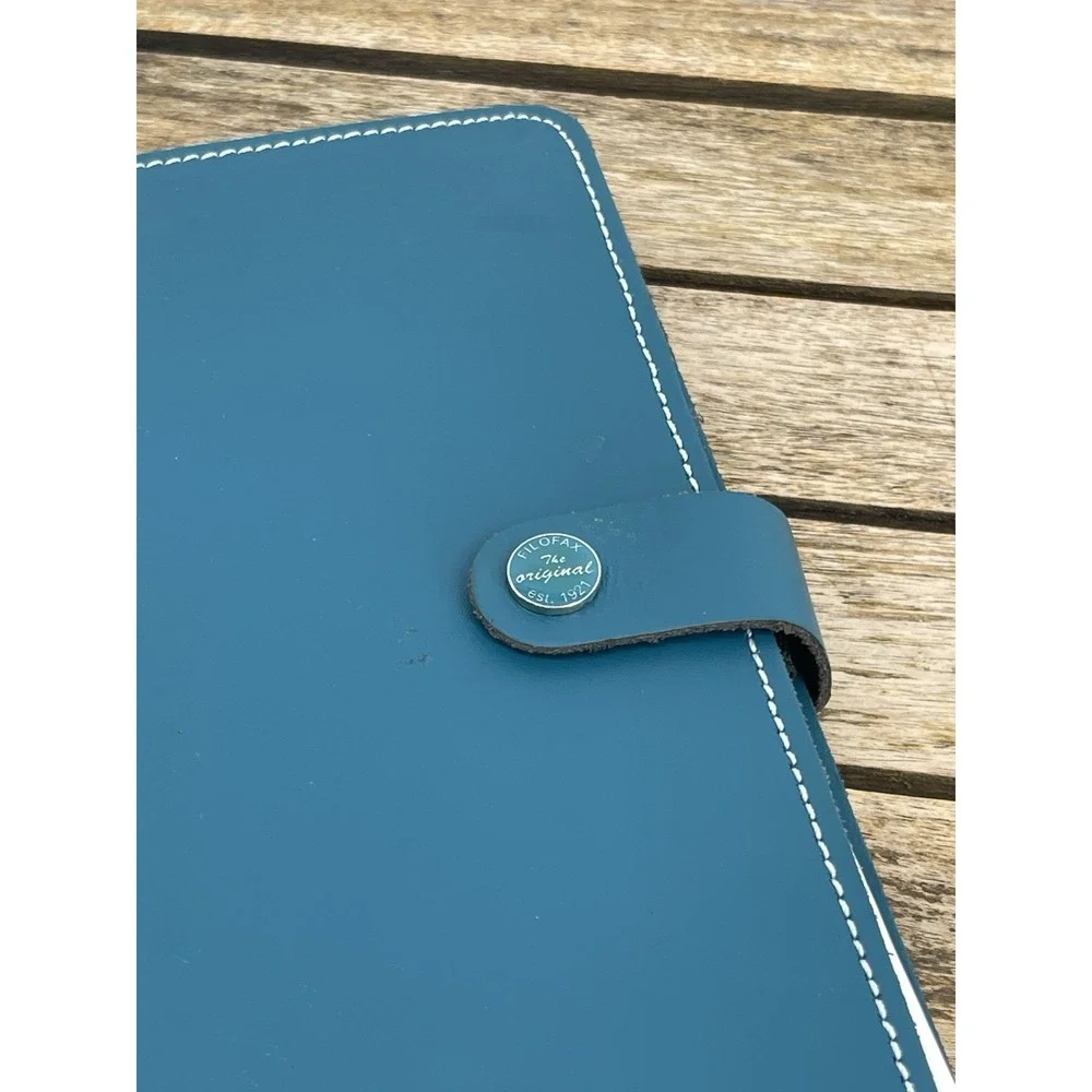 Filofax The Original A5 Leather Planner Organizer Teal Ring Binder Agenda